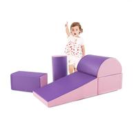 LIFEZEAL Set 5 Blocs de Construction pour Grimper et Descendre, Belles Modules de Motricité en PU et EPE pour Enfants, Parcours Motricité Éducatifs Bébé (Violet)