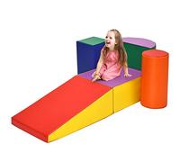 LIFEZEAL Set 5 Blocs de Construction pour Grimper et Descendre, Belles Modules de Motricité en PU et EPE pour Enfants, Parcours Motricité Éducatifs Bébé (Coloré 1)