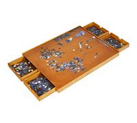 LIFEZEAL Table à Puzzle Classique avec 4 Tiroirs, Planche de Puzzle en Bois 80x65 cm, Plateau de Puzzle avec Surface Lisse pour 1000-1500 Pièces, Peu Encombrante et Rangement Facile