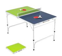 LIFEZEAL Table de ping-pong - Mini table de ping-pong - Avec 3 niveaux de hauteur réglable - Pliable - Avec filet, balles, raquettes, table de tennis de table - 120 x 76 cm