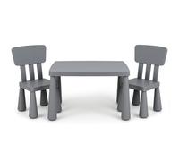 LIFEZEAL Table et Chaise Enfant en PP, Ensemble Table et 2 Chaises d’Activités pour Enfants 1-7 Ans, Ensemble avec Capacité de Charge de 50 KG, 76,5 x 54,5 x 49,5 CM (Gris)