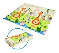 LIFEZEAL Tapis de Jeux Bebe 180x200 cm en XPE Réversible et Imperméable, Tapis d'éveil Bébé Pliable, Tapis Rampant Double Face avec Sac de Rangement (Lion)