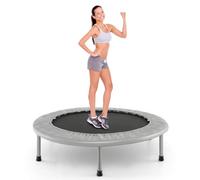 LIFEZEAL Trampoline Pliable Ø 97 cm, Mini Trampoline d’entraînement avec Ressorts, Cadre Robuste en Acier, Charge de 150 kg, Sauteur de Fitnesse pour Enfant, Adulte (Gris argenté)