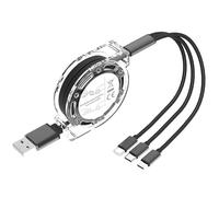 LifgWas 1pcs Multi Embout Rétractable 3 en 1 Câble Usb Chargeur Multi Embout Universel 1m Retractable Wall Charger With Cables Compatible Avec Plusieurs Types De Téléphones