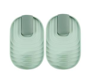 LifgWas 2pcs Support pour Couvercle Casserole et Ustensiles de Cuisine en Vert - Range Cuillères et Couvercles, Protection contre les Éclaboussures pour Plan de Travail, Repose Cuillèe Cuisine