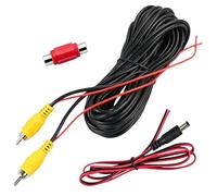 LifgWas 3PCS Cable RCA, 6M Câble Vidéo pour Caméra de Recul - Câble AV avec Fiche RCA- Inclus 1M Câble Alimentation DC 5.5x2.1 et Connecteur RCA Femelle vers Femelle
