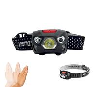 LifgWas Lampe Frontale LED, Lampe Frontale LED Ultra Puissante, Lampe Frontale Puissante, Lampe Frontale Pile, Camping Accessoires, pour Pêche, Course, Camping, Noir