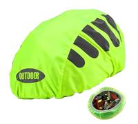 LifgWas Protection de Pluie pour Casque de Vélo - Housse Imperméable et Coupe-Vent 100% avec Bandes Réfléchissantes - Cover pour Tous Types de Casques - Jaune, Universelle, Taille Unique