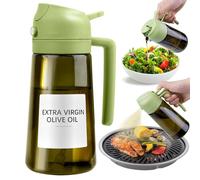 Lifhety Spray Huile Cuisine Dark Light-Blocking, 2 en 1 distributeur et pulvérisateur Huile d’Olive 16oz /470ml, verre Vaporisateur pour Cuisson, Air Fryer, BBQ (Vert)