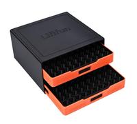 Lififun Boîte de rangement courte avec 2 plateaux - Peut contenir 200 fléchettes demi-longueur ou 100 fléchettes Elite - Organiseur de munitions PETG imprimé en 3D pour Nerf Blasters