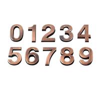 LIFKICH 10pcs Numéros de Maison Autocollants en Abs Marron, Style Moderne et Facile à Lire, pour Porte D'appartement Intérieur, Plaque D'adresse Claire et Distinguable