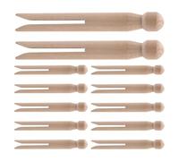 LIFKICH 12 Pièces Pince à Notes Ronde en Bois Vintage 10x13mm Forte Force de Serrage, Adaptée aux Personnes Âgées pour Outils Pédagogiques et Présents de Fête