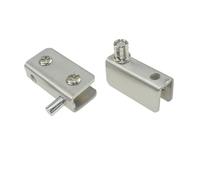LIFKICH 2 pièces Charnières de Porte Verre Inoxydable avec Pivot Vertical Charnières à Ouverture pour Meubles et Portes de Cabinet Type A avec Aimant et Accessoires