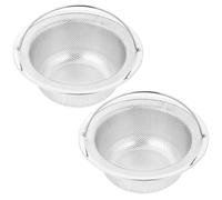 LIFKICH 2 pièces Filtre Évier Inox Panier Crépine avec Poignée pour Cuisine Tamis Haute Densité Anti-bouchage Facile à Nettoyer et Installer Compatible Évier Standard
