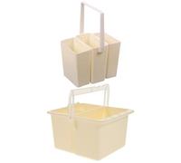 LIFKICH 2 Pièces Laveur de Brosses Scolaires Portable en Plastique Léger Compartiments Séparés pour Nettoyage de Pinceaux et Utilisation en Atelier d'arts