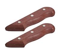 LIFKICH 2 Pièces Poignée de Couteau en Bois Marron Antidérapante | Kit de Remplacement, Prise Ergonomique, Installation Facile, pour Couteaux de Chef et Préparation Culinaire