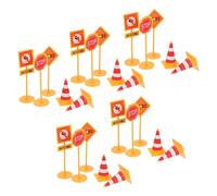 LIFKICH 25pièces Décorations de Gâteau Route Thème Panneau Signalisation et Obstacles Accessoires Cupcake Réutilisables pour Fête Anniversaire Garçon Fille Lot DIY
