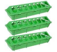 LIFKICH 3 Pièces Distributeur Rabat en de pour Poussins Nourriture Plastique Vert Clair avec 16 Trous, Design à Bord Élargi et Guide Incliné, pour Élevages Commerciaux et Sols de Litière