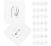 LIFKICH 30 Pièces Crochets Adhésifs Simples Transparents, en Plastique | Organisation des Petits Espaces, pour Serviettes et Tabliers, Usage Dressing ou Entrée, Garder L’essentiel à Portée