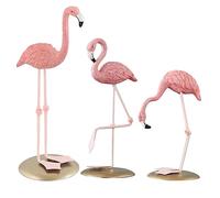 LIFKICH 3pièces Statuette De Flamant Résine Décoration De Bureau Ornement Mignon De Flamants Roses