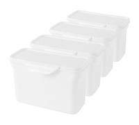 LIFKICH 4 pièces Boîte de Rangement Poudre Lessive Blanche avec Couvercle Rabattable Boîte Compacte et Rechargeable pour Organisation Maison et Voyage Stockage Pratique pour Poudre à