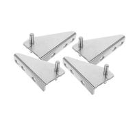 LIFKICH 4 pièces Charnières de Porte de Congélateur Acier Inoxydable avec Capuchons Caoutchouc Accessoires Durables pour Réparation de Portes de Réfrigérateur Installation Facile pour