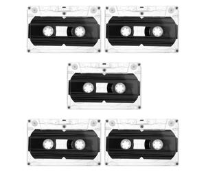LIFKICH 5 Pièces Cassette Audio avec Boîtier Transparent Rigide Cassettes Vierges pour Enregistrements Musicaux Discours et Messages DIY Portable