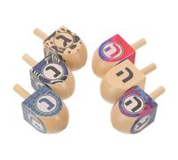 LIFKICH 6 Pièces Toupie de Hanouka en Bois Vierge, Jeu Créatif | Décoration de Hanouka, Loisirs Créatifs pour Fêtes Juives, Modèle , Activités Familiales, Lot Unique
