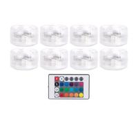 LIFKICH 8 Pièces Lampes LED Submersibles avec Télécommande, Étanches Ip68, Éclairage 120 Degrés, Abs Solide, pour Fontaines et Piscines, pour Paysages sous-Marins Décoratifs