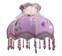LIFKICH Abat-jour Lamp Cover Rétro Style avec Motif Fleur de Lilas pour Lampe de Chevet et Lampadaire Abat-jour Tissu Design Princesse Élégant pour Salon et Chambre