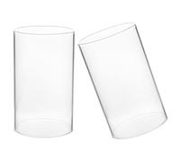 LIFKICH Abat-Jour Verre Cylindrique Transparent pour Bougies Piliers 5.91X2.76In Protection le Vent Poussière Ambiance Chaleureuse Intérieure