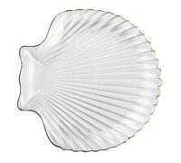 LIFKICH Assiette en Verre de Coquillage Or, Forte et Sûre, pour Cuisines Domestiques et Restaurants, Style Unique et Design Concis