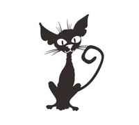 LIFKICH Autocollants Muraux Halloween Chat Noir en Pvc, Amovibles et Faciles à Appliquer sur Surfaces Lisses, Décoration pour Chambre et Vitrine