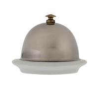 LIFKICH Beurrier Céramique avec Couvercle Inox, Plat à Fromage et Condiments, Vaisselle Cuisine et Restaurant, Assiette de Graisse de Bœuf, Bol de Service Élégant et Pratique