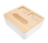 LIFKICH Boîte à Mouchoirs Facile à Utiliser en Bois Blanc Design Simple Couvercle pour Rangement sur Bureau ou Voiture