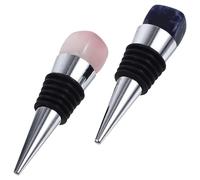 LIFKICH Bouchons de Bouteille en Cristal Naturel 2pcs avec Joint Étanche pour Vin Rouge, Prolongent la Conservation, pour Fête et Usage Domestique
