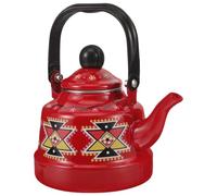LIFKICH Bouilloire en Émail Rouge 1,1l pour Cuisinière, Facile à Utiliser, Cuisine et Restaurant, Théière Vintage Pratique et Résistante