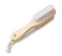 LIFKICH Brosse Exfoliante Pieds et Pierre Naturelle en Bois avec Poils de Sanglier Gommage Massage Corps