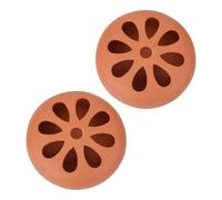 LIFKICH Brûleur Moustique en Terre Cuite Marron, Lot de 2 Pièces, Design Rétro Couvercle Ajouré, Facile à Nettoyer, Maison Camping