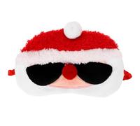 LIFKICH Cache-œil de Noël en Tissu de Père Noël, Bloque la Lumière pour Dormir, Accessoire Créatif et Adorable pour Voyage et Jeux à L'aveugle