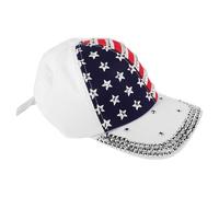 LIFKICH Casquette de Baseball à Strass Étoile à Cinq Branches, Ajustable en Coton Respirant pour Hommes et Femmes, pour Sorties en Plein Air et Style Patriotique