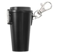 LIFKICH Cendrier Portable Design Moderne Minimaliste avec Couvercle Scellé en Métal Noir et Porte-clés Métallique Compact pour Voiture et Camping