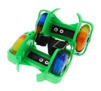 LIFKICH Chaussures à roulettes Lumineuses Vertes, Paire Réglable | Pu et Caoutchouc, Fixation Directe Chaussure, Usage Extérieur pour Garçon et Filles et Débutants