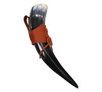 LIFKICH Corne À Boire Viking Unique Avec Support PU 10.63In En Cornes Pour Vin Hydromel Et Cocktail Adaptée Aux Cosplays Et Aux Manifestations