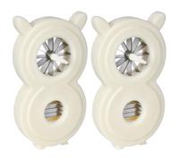 LIFKICH Couteau Trancheuse à Oignons Verts Multifonction 2pcs en Plastique Blanc pour Découpe Uniforme Légumes la Cuisine