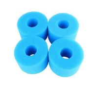 LIFKICH Cylindres en Mousse de Préfiltration Bleu pour Piscine, Lot de 4, Éponge Filtrante Réutilisable et Lavable pour Filtration Solide de l'eau de Piscine