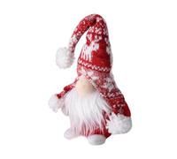 LIFKICH Décoration Noël Maison Figurine Père Noël Tissu Rouge avec Barbe Longue Debout pour Table Bureau Salon Fête