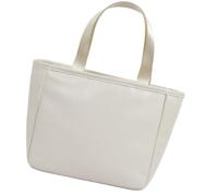 LIFKICH Déjeuner Isotherme Imperméable Pu Blanc Grand Format Portable avec Doubles Poignées Réutilisable pour Femmes Travail et Pochette Bento Pratique pour Cours et Déjeuner