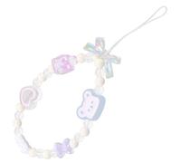 LIFKICH Dragonne Téléphone Portable à Perles Rose Pendentif Cœur Petit Ours, Cordon Mignon et Pratique Anti-perte, Compatible Clés USB et Appareil Photo, Accessoire Kawaii Décoratif