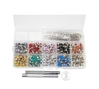 LIFKICH Ensemble de 300 Kit D'œillets 6mm en Laiton, 10 Couleurs, avec Outil D'installation, Œillets Bouton pour Lacets et Articles en Tissu, Projets DIY